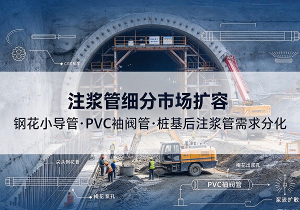 莲池注浆管细分市场扩容，隧道钢花小导管、PVC 袖阀管、桩基后注浆管需求分化